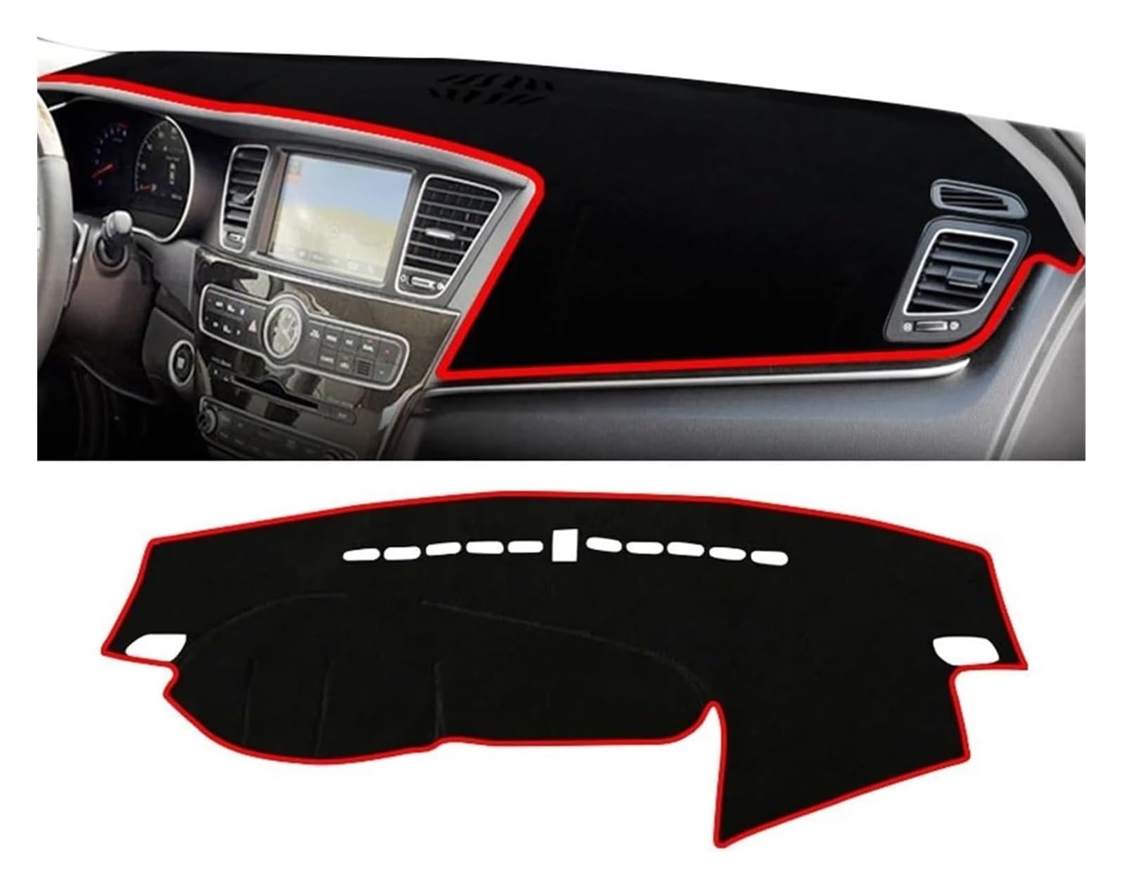 Auto Armaturenbrett Matte Für Kia Für Cadenza Für K7 2009 2010 2011 2012 2013 2014 2015 Auto Armaturenbrett Abdeckung Matte Sonnenschutz Instrumententafel Teppich(A LHD Red Side) von ECKYGYCEPK