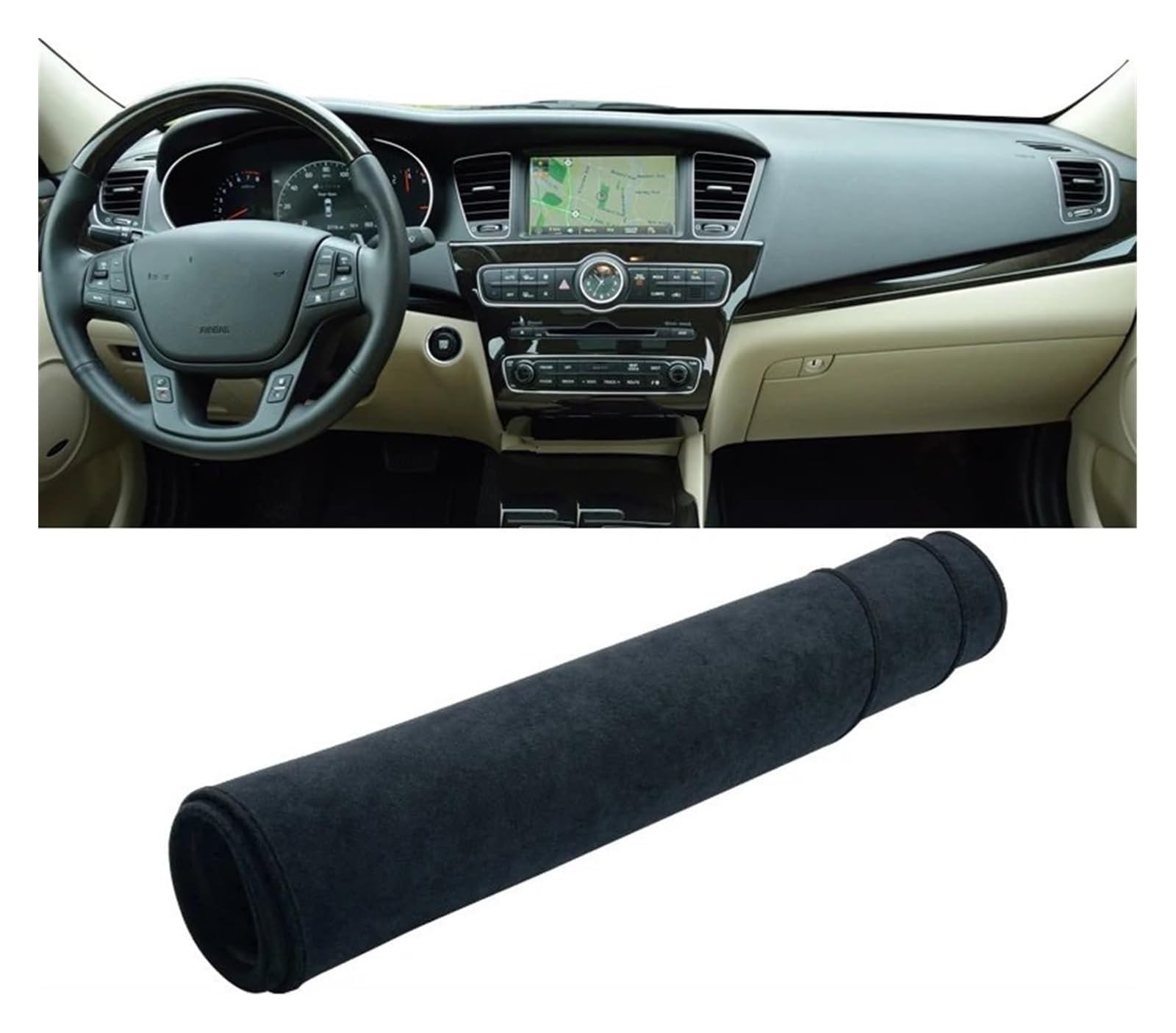Auto Armaturenbrett Matte Für Kia Für Cadenza Für K7 2009 2010 2011 2012 2013 2014 2015 Auto Armaturenbrett Abdeckung Matte Sonnenschutz Instrumententafel Teppich(B LHD Black) von ECKYGYCEPK
