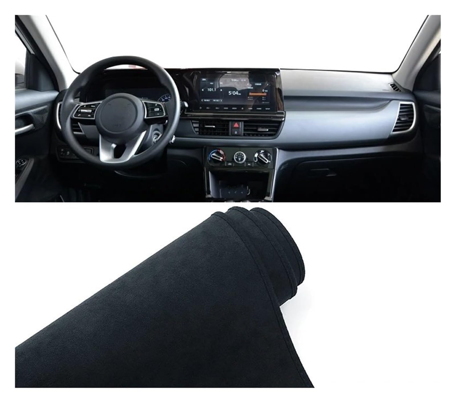 Auto Armaturenbrett Matte Für Kia Für Seltos Für SP2 2020 2021 2022 2023 2024 Auto Armaturenbrett Abdeckung Matte Sonnenschutz Teppich Pad(B Black LHD) von ECKYGYCEPK