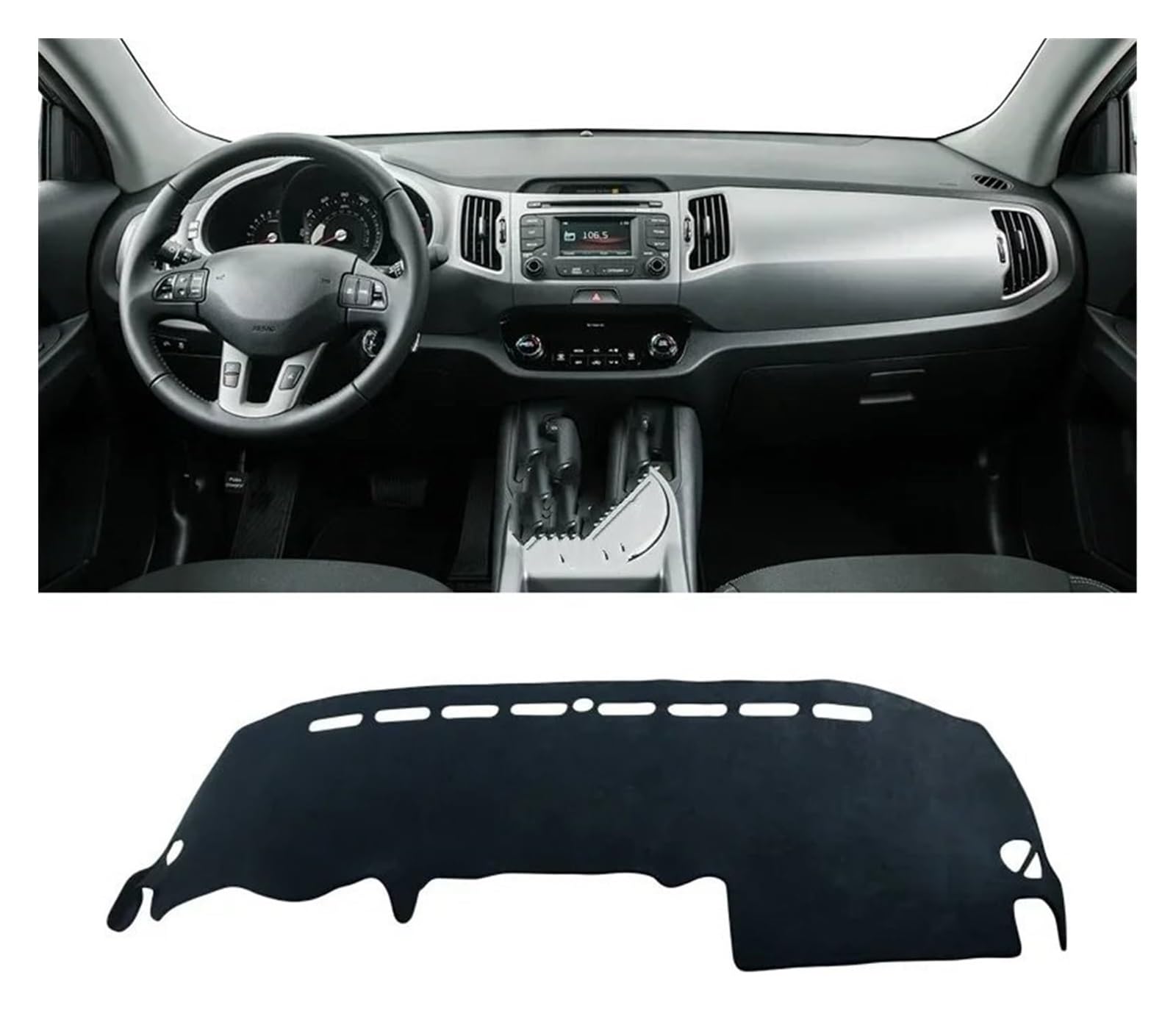 Auto Armaturenbrett Matte Für Kia Für Sportage 3 R 2011 2012 2013 2014 2015 Auto Armaturenbrett Abdeckung Matte Instrument Schreibtisch Sonnenschutz rutschfeste Unterlage(B Black) von ECKYGYCEPK