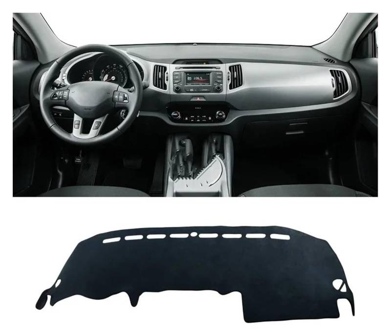 Auto Armaturenbrett Matte Für Kia Für Sportage 3 R 2011 2012 2013 2014 2015 Auto Armaturenbrett Abdeckung Matte Instrument Schreibtisch Sonnenschutz rutschfeste Unterlage(B Black) von ECKYGYCEPK
