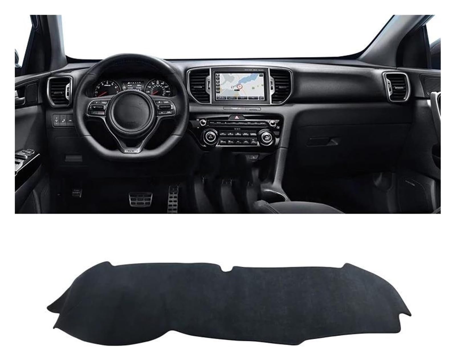Auto Armaturenbrett Matte Für Kia Für Sportage 4 2016-2018 2019 2020 2021 Auto Armaturenbrett Abdeckung Matte Vermeiden Licht Pad Instrument Plattform Teppich(B Black LHD) von ECKYGYCEPK