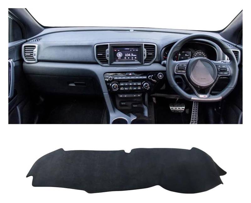 Auto Armaturenbrett Matte Für Kia Für Sportage 4 2016-2018 2019 2020 2021 Auto Armaturenbrett Abdeckung Matte Vermeiden Licht Pad Instrument Plattform Teppich(B Black RHD) von ECKYGYCEPK