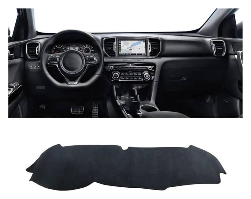 Auto Armaturenbrett Matte Für Kia Für Sportage 4 Für QL 2016 2017 2018 2019 2020 2021 Auto Armaturenbrett Abdeckung Sonnenschutz Matte Dash rutschfest(B LHD Black) von ECKYGYCEPK