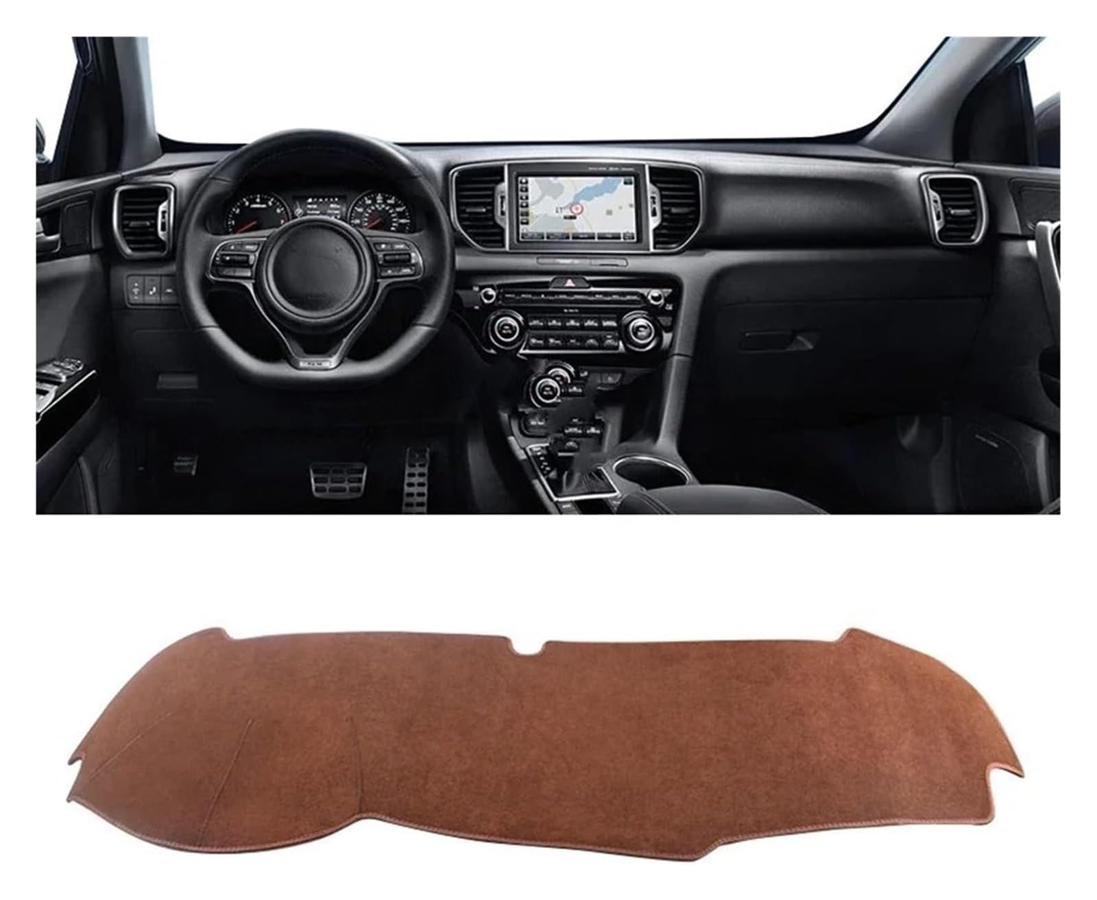 Auto Armaturenbrett Matte Für Kia Für Sportage 4 Für QL 2016 2017 2018 2019 2020 2021 Auto Armaturenbrett Abdeckung Sonnenschutz Matte Dash rutschfest(B LHD Brown) von ECKYGYCEPK
