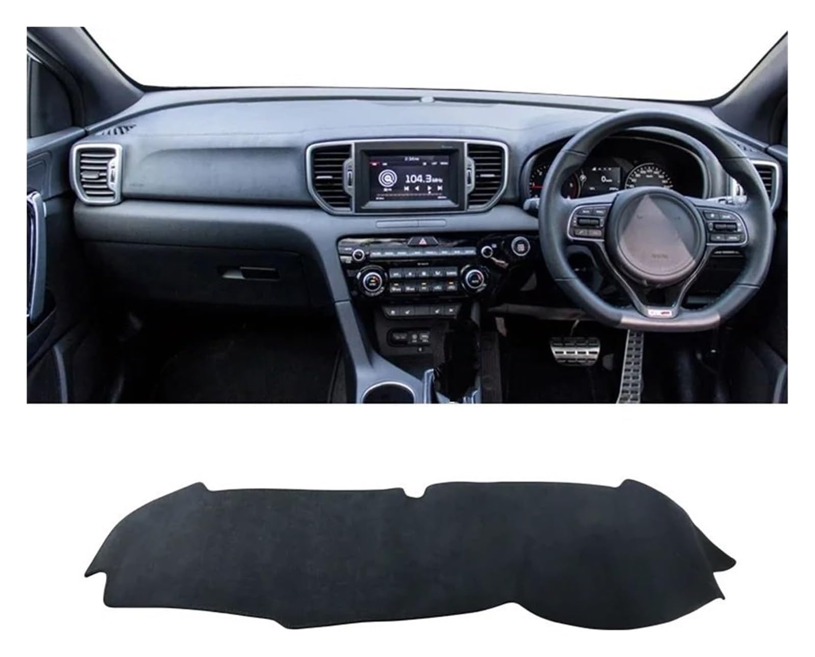 Auto Armaturenbrett Matte Für Kia Für Sportage 4 Für QL 2016 2017 2018 2019 2020 2021 Auto Armaturenbrett Abdeckung Sonnenschutz Matte Dash rutschfest(B RHD Black) von ECKYGYCEPK