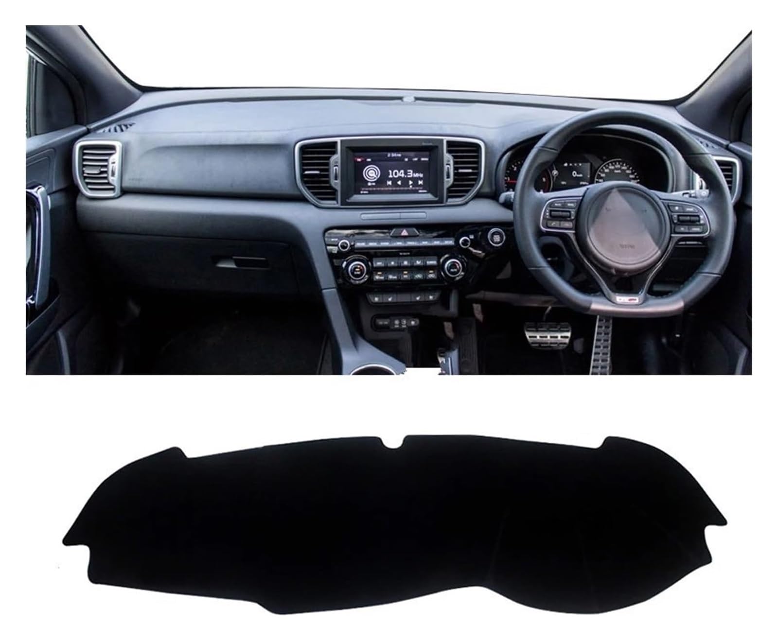 Auto Armaturenbrett Matte Für Kia Für Sportage 4 Für QL 2016 2017 2018 2019-2021 Auto Armaturenbrett Abdeckungsmatte Sonnenschutz Sie Licht rutschfeste Unterlage(A Black Side RHD) von ECKYGYCEPK