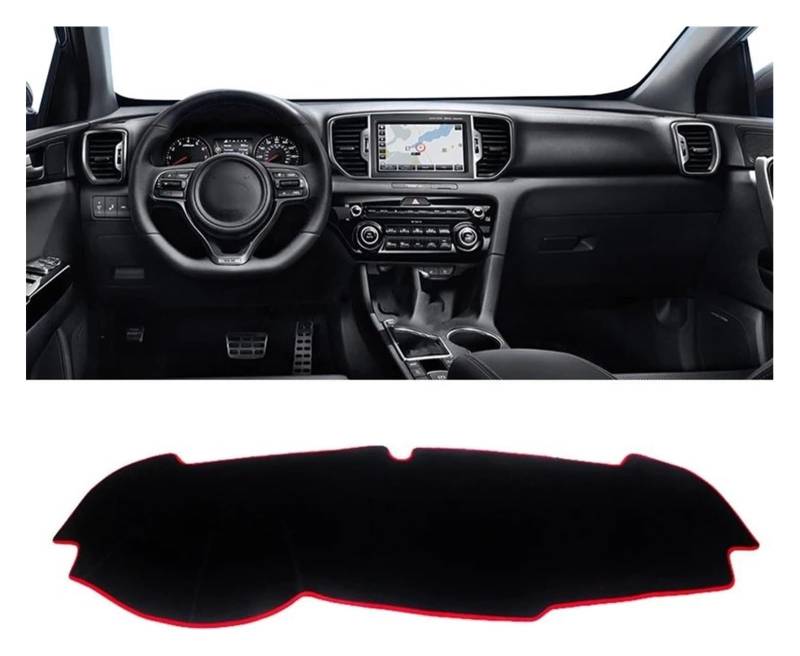 Auto Armaturenbrett Matte Für Kia Für Sportage 4 Für QL 2016 2017 2018 2019-2021 Auto Armaturenbrett Abdeckungsmatte Sonnenschutz Sie Licht rutschfeste Unterlage(A Red Side LHD) von ECKYGYCEPK