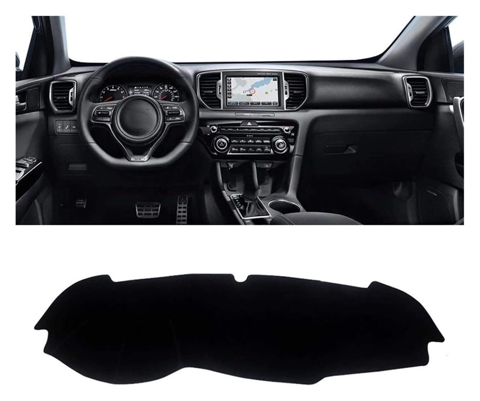 Auto Armaturenbrett Matte Für Kia Für Sportage 4 Für QL 2016 2017 2018 2019-2021 Auto Armaturenbrett Abdeckungsmatte Sonnenschutz Vermeiden Licht rutschfeste Unterlage(A Black Side LHD) von ECKYGYCEPK