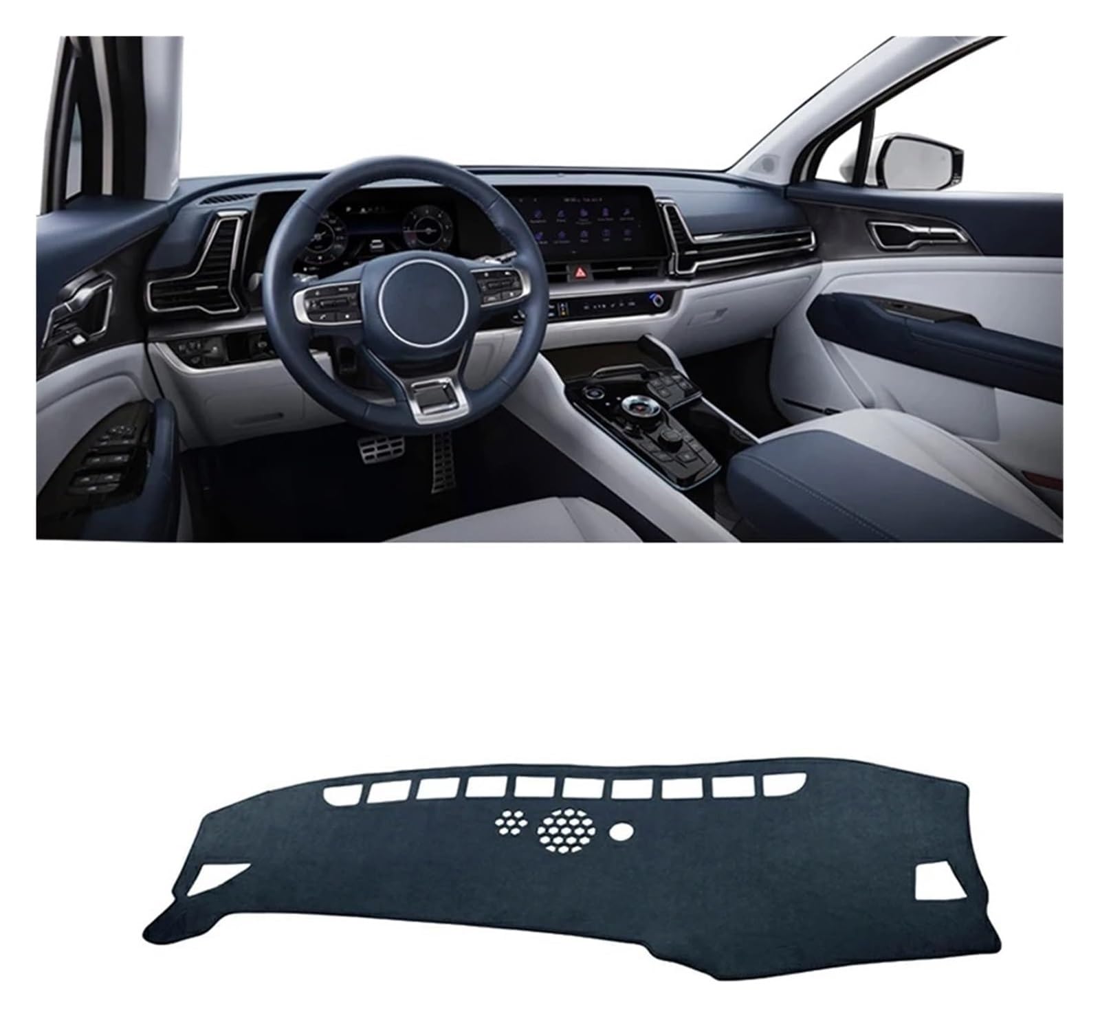Auto Armaturenbrett Matte Für Kia Für Sportage Für NQ5 5 Für MK5 Für Hybrid X Für GT Für Line 2022-2024 Auto Armaturenbrett Abdeckungsmatte Instrumententisch Sonnenschutz(Black LHD) von ECKYGYCEPK