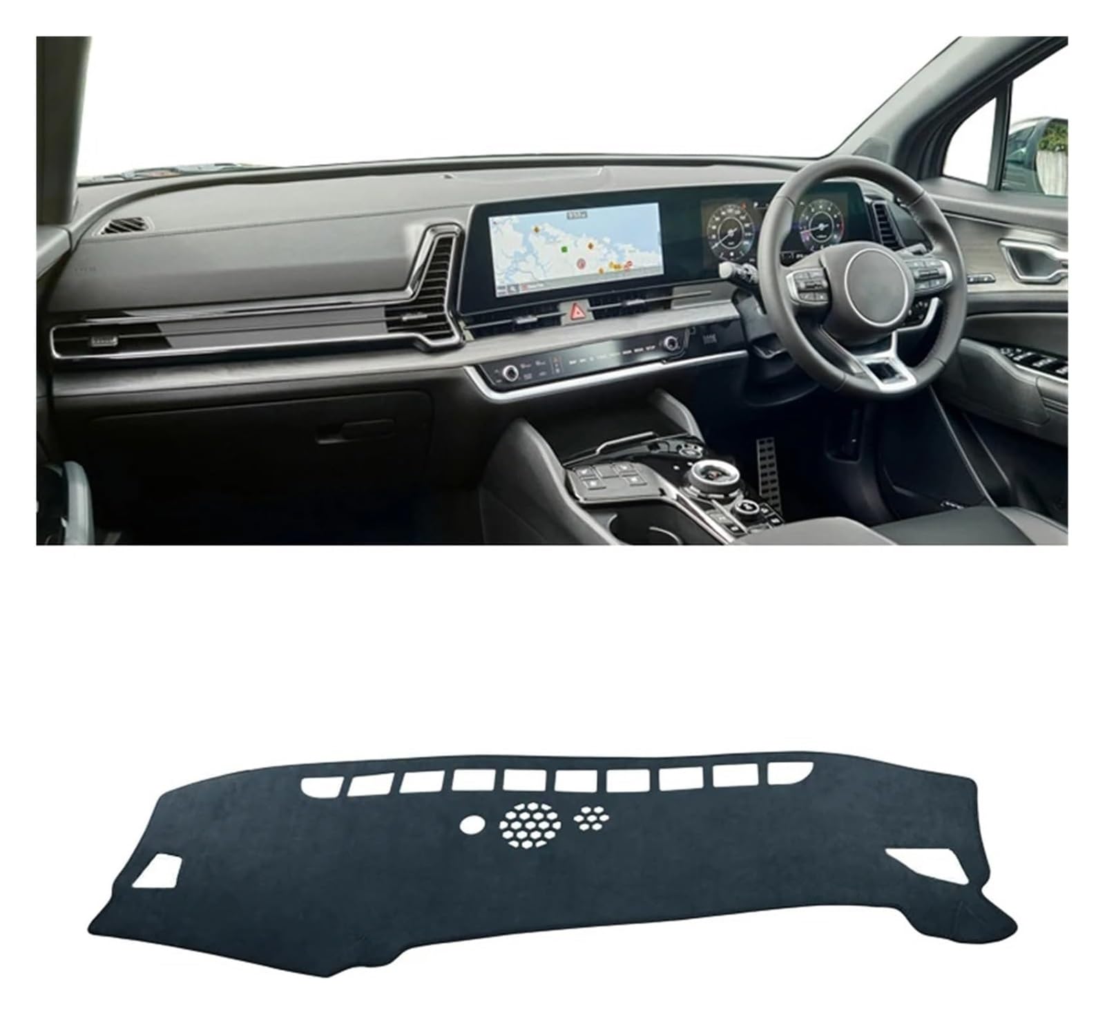 Auto Armaturenbrett Matte Für Kia Für Sportage Für NQ5 5 Für MK5 Für Hybrid X Für GT Für Line 2022-2024 Auto Armaturenbrett Abdeckungsmatte Instrumententisch Sonnenschutz(Black RHD) von ECKYGYCEPK