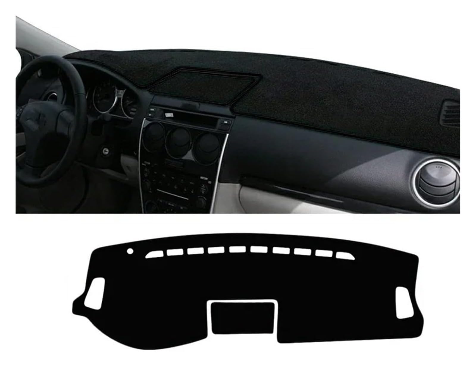 Auto Armaturenbrett Matte Für Mazda 6 Für GG 2002 2003 2004 2005 2006 2007 Auto Armaturenbrett Matte Instrument Schreibtisch Sonnenschutz rutschfeste Unterlage(A LHD Black Side) von ECKYGYCEPK