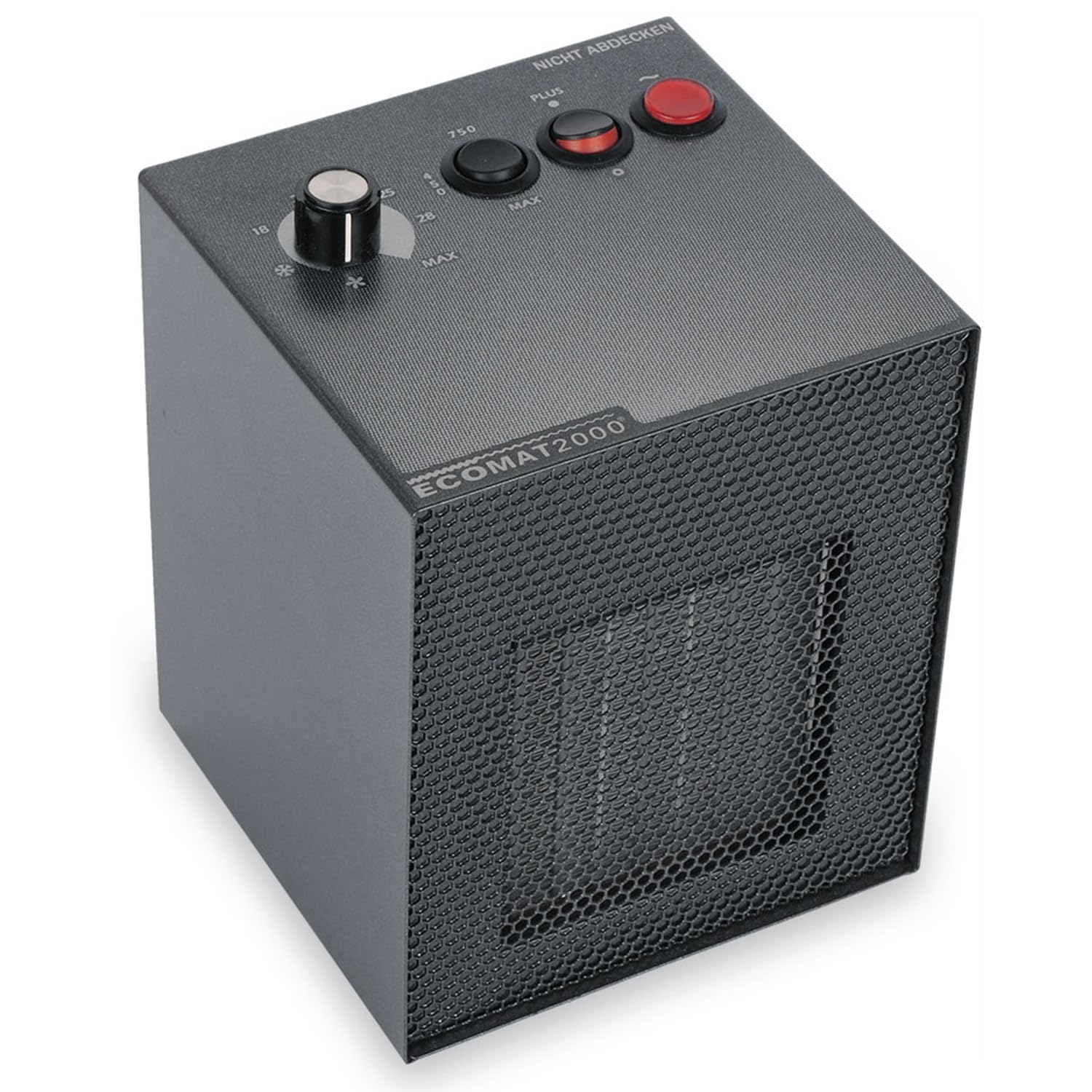 Ecomat 2000 Classic Plus | mobiler Heizlüfter | 230V | 450W / 750W / 1800W | Thermostat | Abschalt-Automatik | Anthrazit von ECOMAT