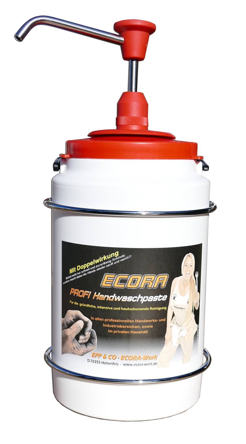 ECORA Handwaschpaste Set 3kg Handwaschpaste+Spender+Wandhalter+Befestigungsmaterial von ECORA