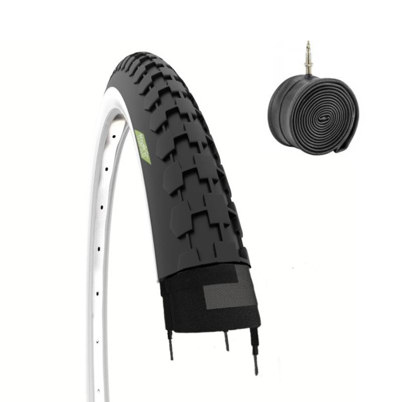 1 Abdeckung 26 x 1 1/2 (40 – 584) + Reifen in Weiß für Fahrrad, Vintage-Fahrrad, Holland, Straße, Erwachsene von ECOVELO