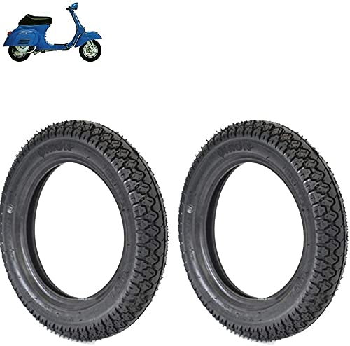 ECOVELO Reifen für Vespa 50 Special, 2.75 – 9, schwarze verstärkte Reifen, Ganzjahresreifen, 80/0.35R9, 8-lagig, 9 Zoll, 120 kg, J von ECOVELO
