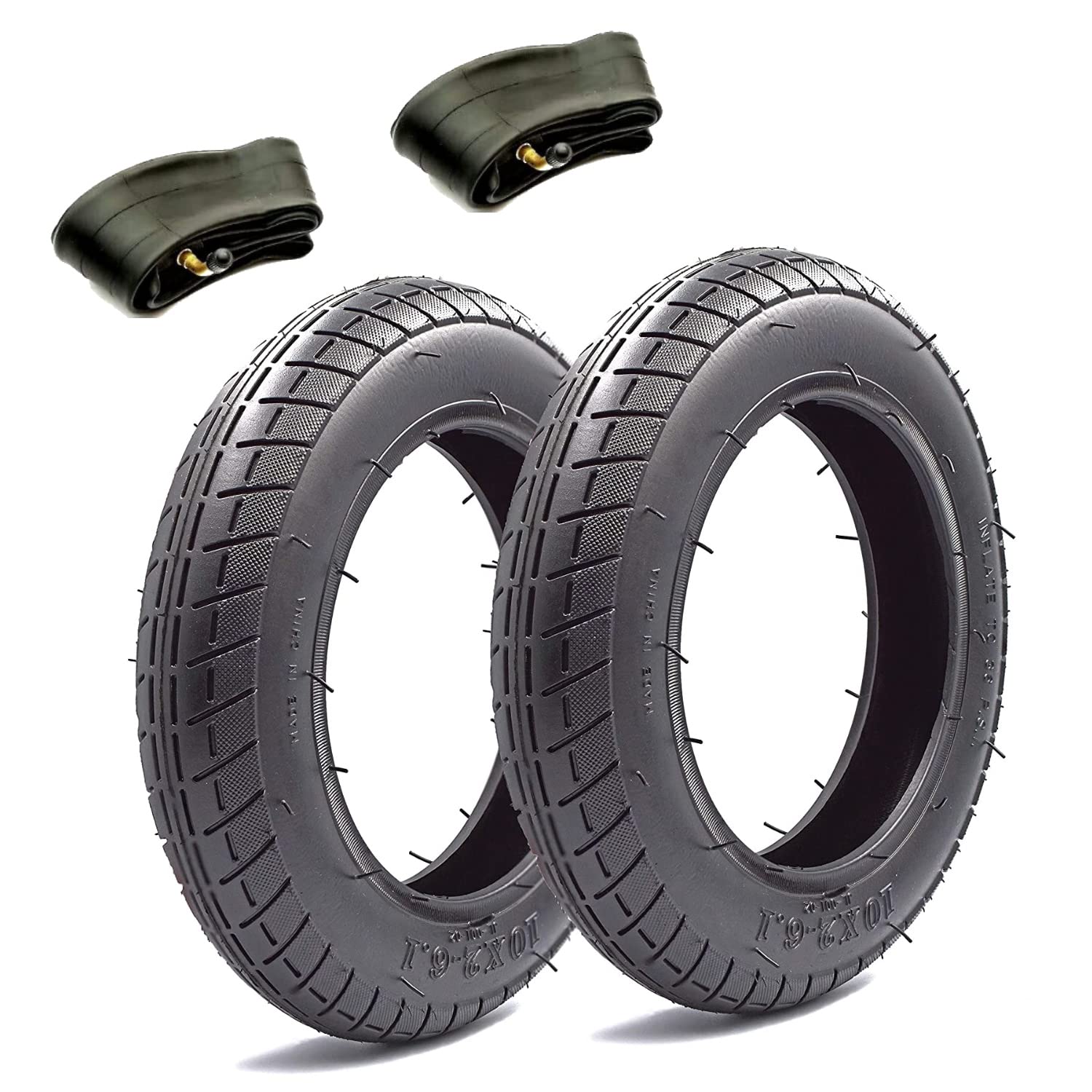 2 Reifen 10 x 2-6.1+ Ersatzreifen für Elektro-Scooter, Roller mit Rädern von 10 Zoll 2 Reifen 10 x 2-6.1+ Ersatzreifen für Elektro-Scooter, Roller mit Rädern von 10 Zoll von ECOVELO