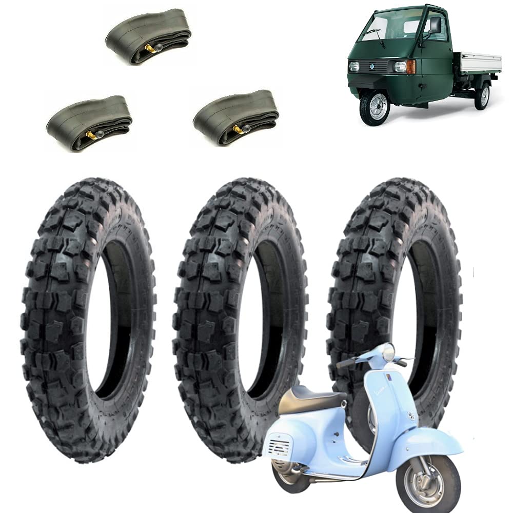 3 Reifen 3.50-10 + Kammern, gebogenes Ventil Reifen, Reifen APE Piaggio Vespa PX 125 150 200 Primavera 3 Reifen 3.50-10 + Kammern, gebogenes Ventil Reifen, Reifen APE Piaggio Vespa PX 125 150 200 Primavera von ECOVELO