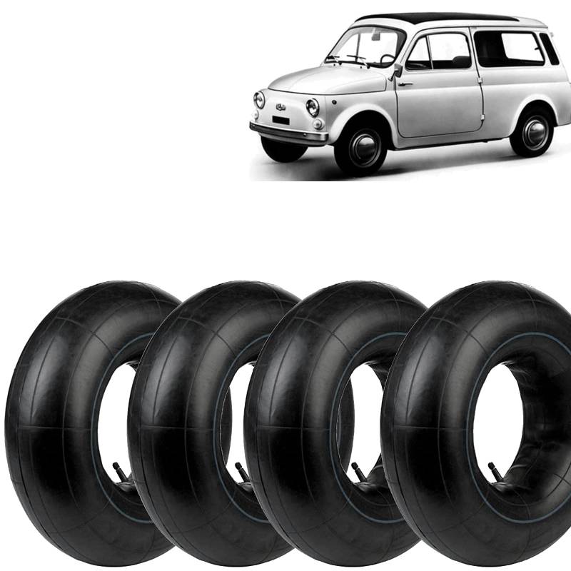 4 Luftkammern 125/135-12 Ventil aus Gummi TR13 kompatibel mit Motorradreifen Fiat 500 EPOCA 126 APE von ECOVELO