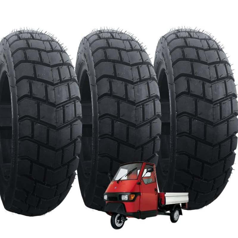3 100/90-10 UNION + LAGER Reifen Kompatibel Mit Piaggio Ape 50 Motorrad Roller 61L Schlauchlos 8PR von ECOVELO