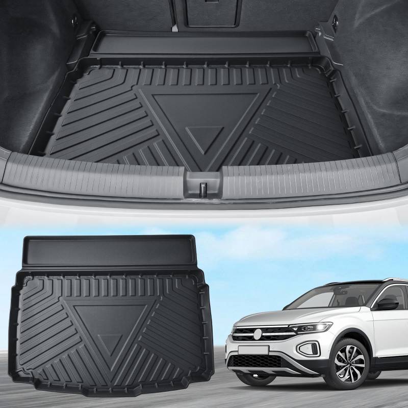 ECOZEN FÜR VW t ROC 2018-2025 3D kofferraumwanne,Anti Rutsch Schutzmatte,Allwetter untere Kofferraum, Innenmatte Kofferablage hohe Passform rutschfest VW T ROC Zubehör von ECOZEN