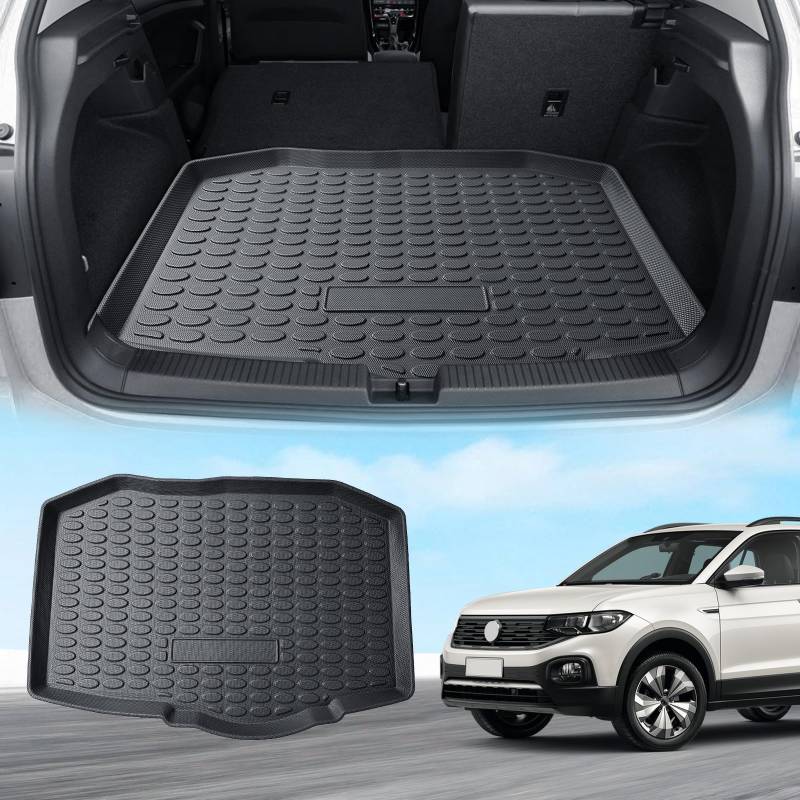 ECOZEN VW t Cross 2019-2022 kofferraumwanne,Allwetter Premium kofferraummatte,Antirutsch Auto Kofferraum, TPE Material, für VW t Cross 2019-2022 von ECOZEN