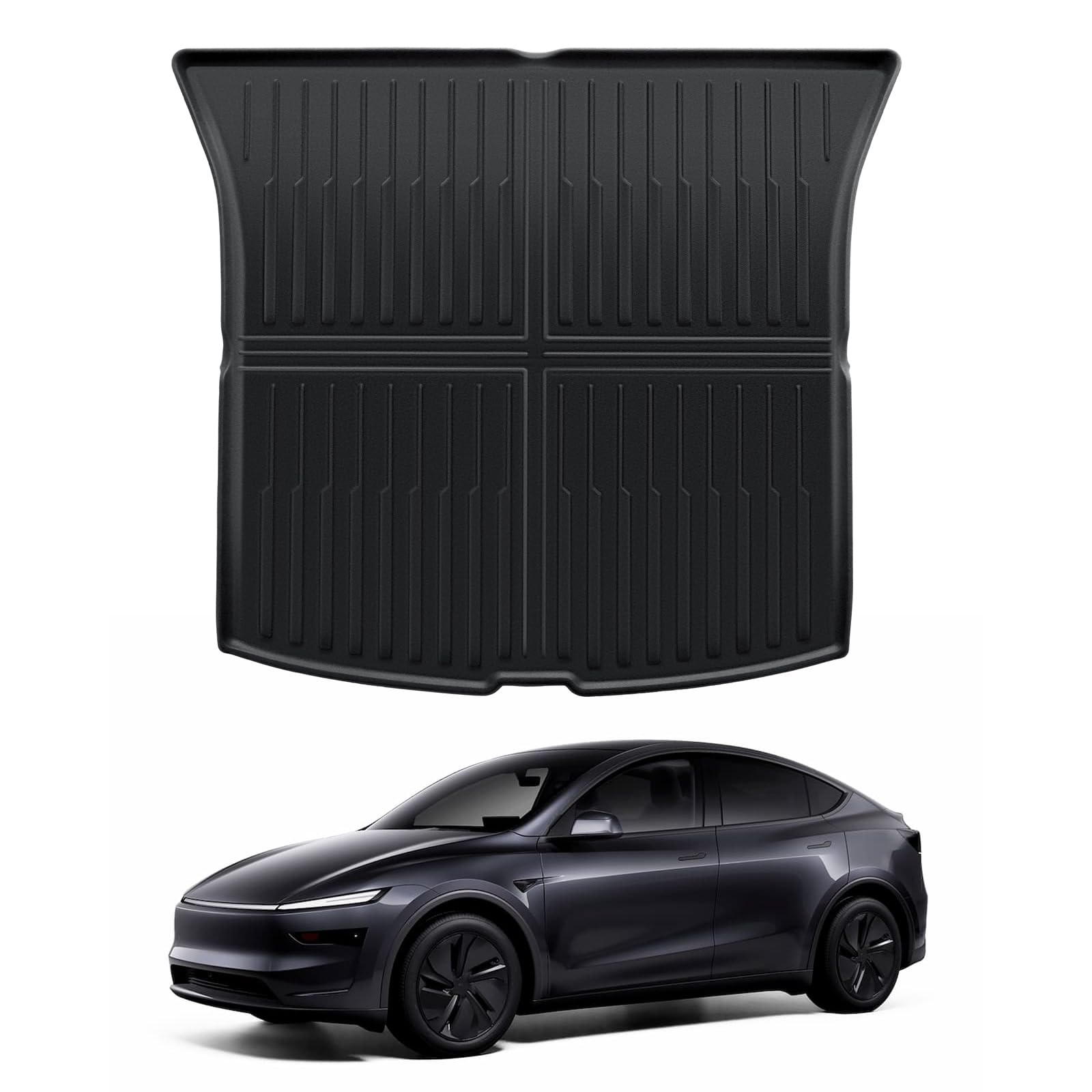 ECOZEN for Tesla Model Y Trunk Mat 2025 Allwetter Autofußmatte, rutschfeste Bodenmatte, hohe Passform, geruchsneutral, Model Y Zubehör 2025 (1 Kofferraummatte für Model Y) von ECOZEN