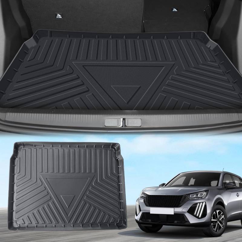 ECOZEN für Peugeot 2008 2020-2024 kofferraumwanne, Antirutsch Gummimatte,Faltbare Kofferraummatte,TPE-Material 3D Peugeot 2008 2020-2024 Zubehör von ECOZEN