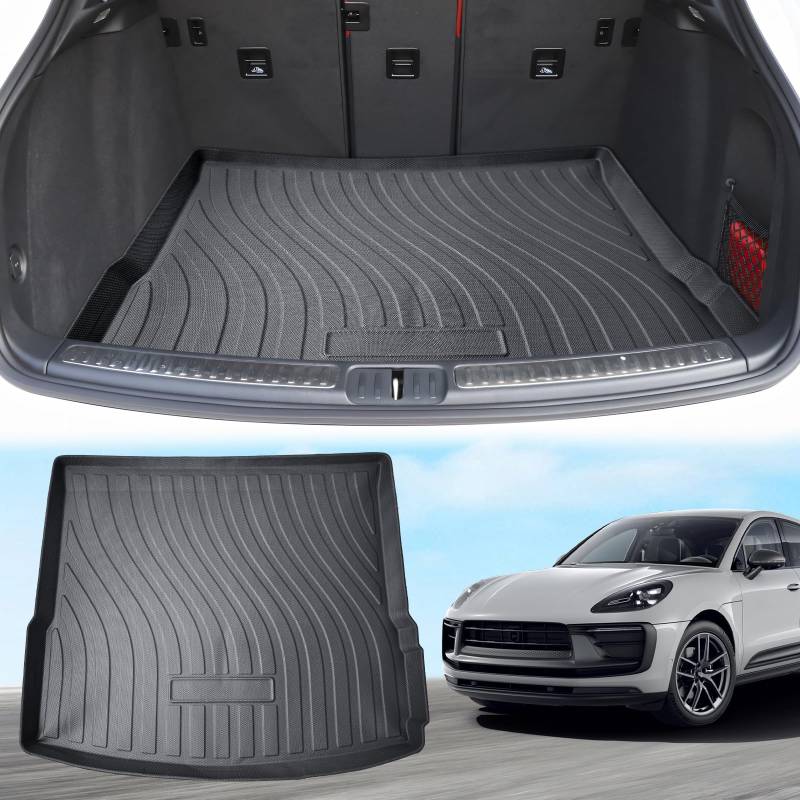 ECOZEN für Porsche Macan 2015-2024 3D kofferraumwanne, Allwetter schutzmatte, Antirutschmatte, TPE Material Hohe Passform, Macan Zubehör von ECOZEN