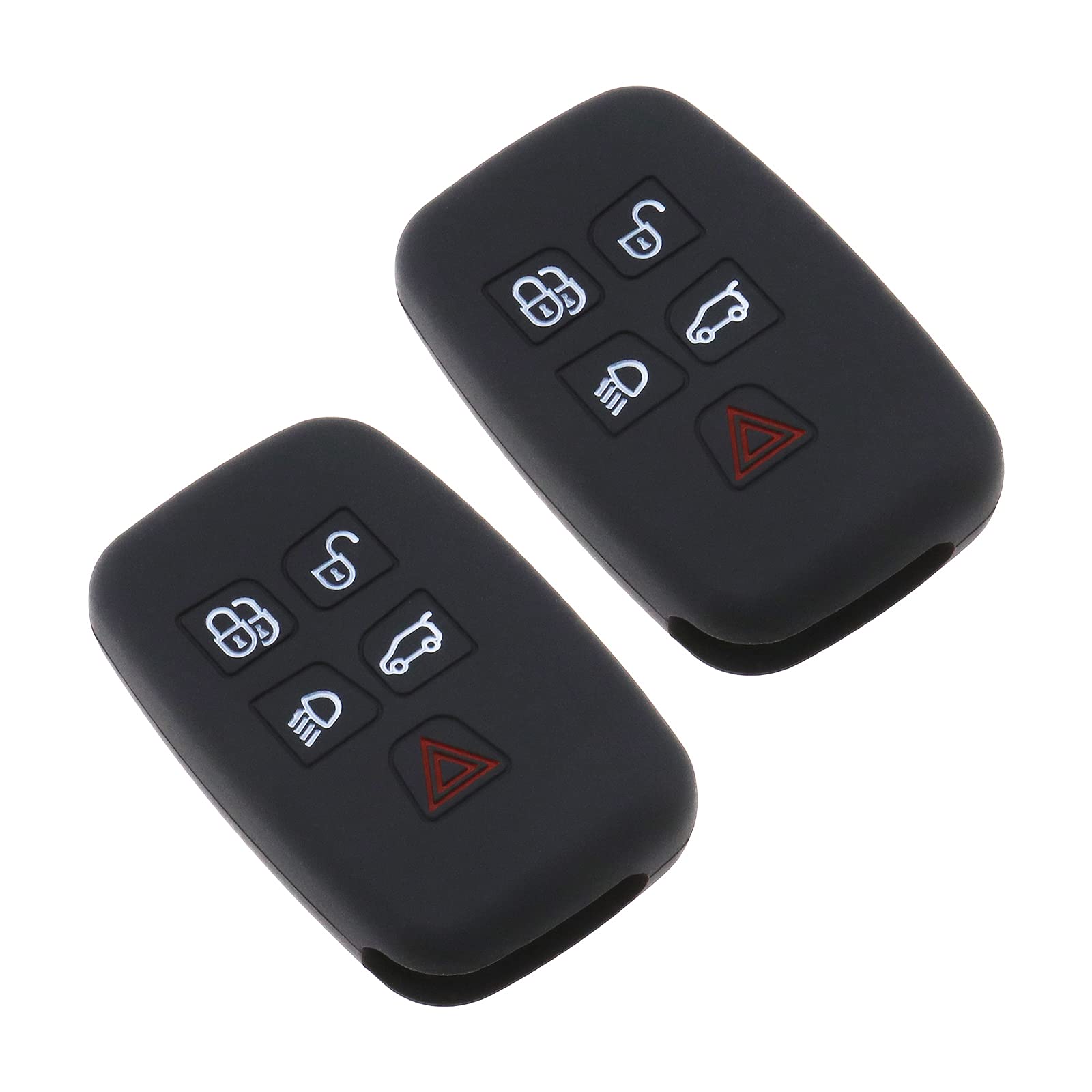 ECSiNG 2 Stück Auto Fernbedienung Schlüsselhülle 5 Tasten Silikon Autoschlüssel Gehäuse Kompatibel mit Evoque Freelander 2 Jaquar XE XF XJ ECSiNG 2 Stück Auto Fernbedienung Schlüsselhülle 5 Tasten Silikon Autoschlüssel Gehäuse Kompatibel mit Evoque Freelander 2 Jaquar XE XF XJ von ECSiNG