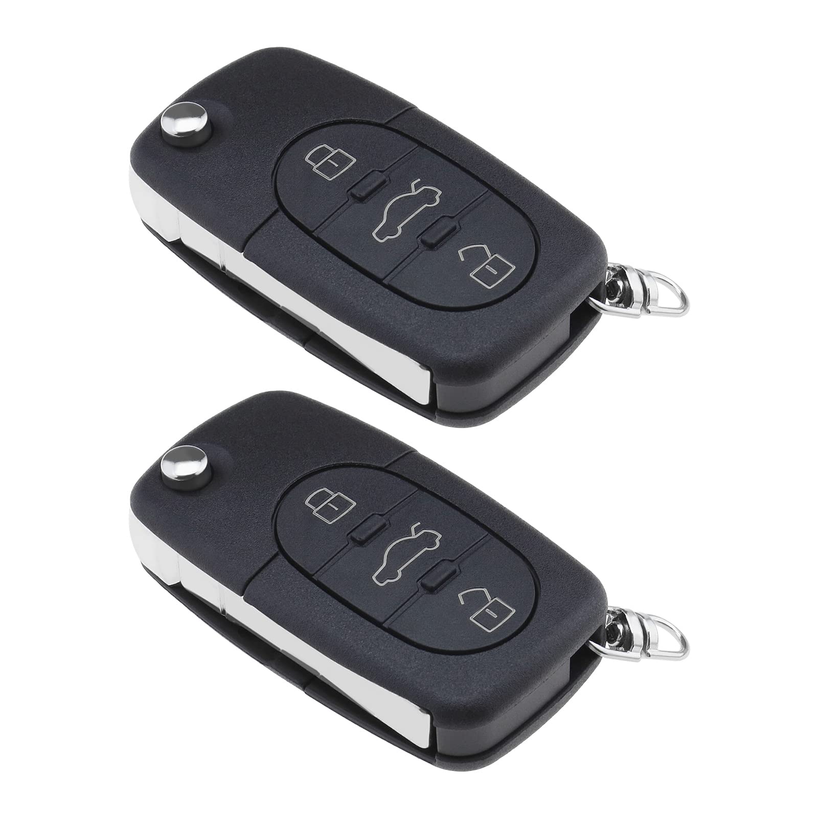2 x Schlüsselgehäuse mit 3 Tasten, Ersatz für Audi A2 A3 A4 A6 A8 TT 3 Tasten Auto Schlüsselanhänger Zubehör Zubehör Auto schwarz von ECSiNG