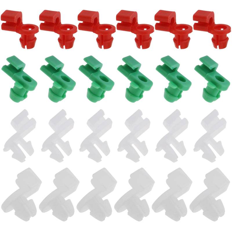 ECSiNG 24 Stück Universal Auto Türschloss Stangen Halteclips Klammer Clips für Links Rechts Fahrer Beifahrerseite aus Kunststoff Passend für 2-3,5 mm Loch 5,5-6,5 Loch von ECSiNG