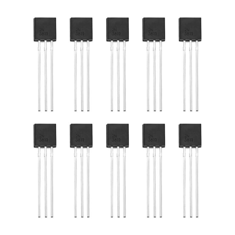 ECSiNG 10 Stück N-Kanal-J-FET-Transistoren DC 25 V 100 MA 2N3819 J-FET-Transistoren TO-92 FET-Transistoren für HF-basierte Audiogeräte-Mixeranwendungen von ECSiNG