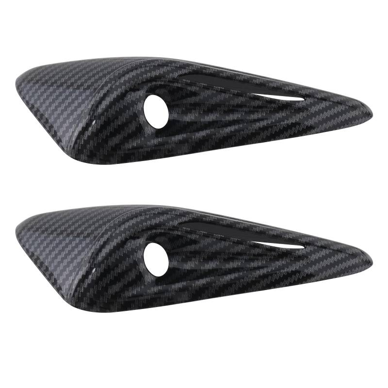 ECSiNG 2-teiliges Schutzgehäuse für die Seitenkamera des Autos Kompatibel mit Tesla Model Y Und Model 3 2024 HW4.0 163 X 54 Mm Glänzendes Carbonfasermuster von ECSiNG
