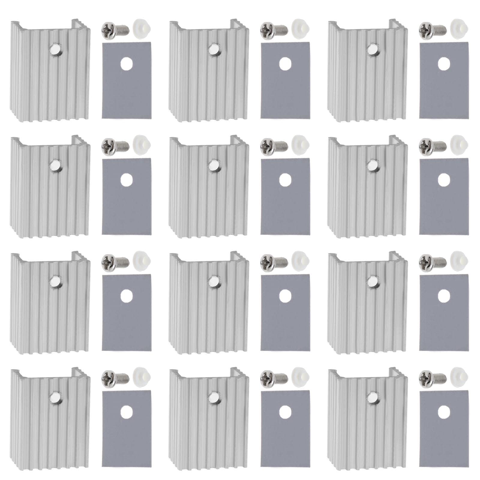 ECSiNG 20er Pack TO-220 Aluminium Kühlkörper Isolator/Montage Kits für TO-220 MOSFET Transistor Power IC LM78XX LM317 IRFXXX TDAXX Spannungsregler 20mmx15mmx10mm von ECSiNG