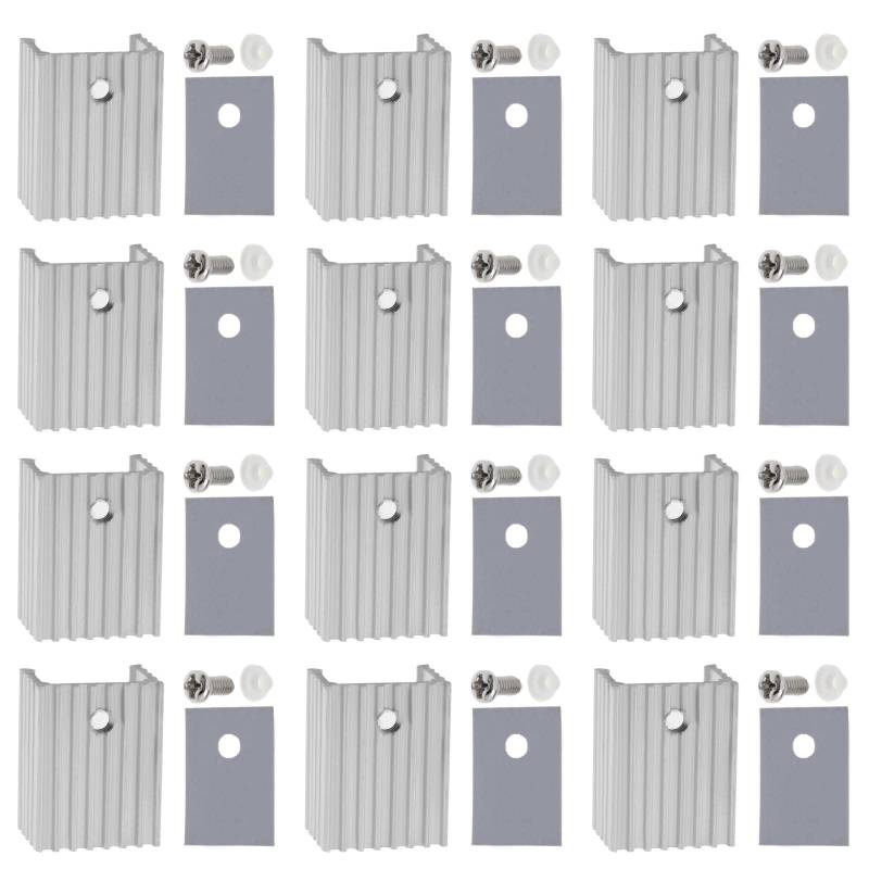ECSiNG 20er Pack TO-220 Aluminium Kühlkörper Isolator/Montage Kits für TO-220 MOSFET Transistor Power IC LM78XX LM317 IRFXXX TDAXX Spannungsregler 20mmx15mmx10mm von ECSiNG