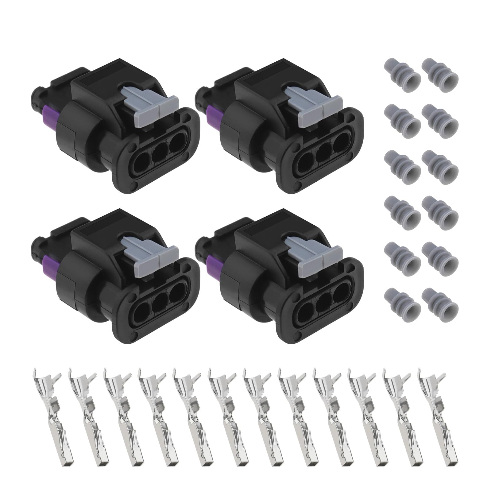 ECSiNG 4 Stück 3-poliger Parksensor-Anschlussstecker Ersatz 4F0973703 Kompatibel mit VW Kompatibel mit Audi Pigtail-Steckeradapter mit Anschluss Dichtungen ECSiNG 4 Stück 3-poliger Parksensor-Anschlussstecker Ersatz 4F0973703 Kompatibel mit VW Kompatibel mit Audi Pigtail-Steckeradapter mit Anschluss Dichtungen von ECSiNG