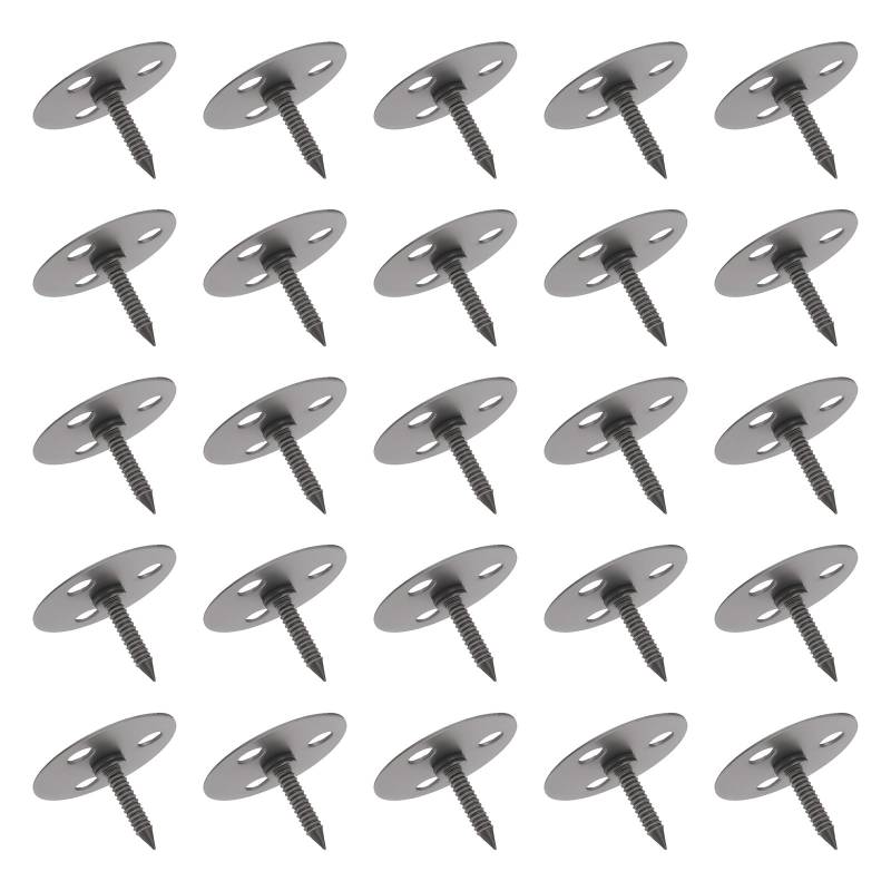 ECSiNG 50 Stück Reifenpannennägel Spikes Zur Diebstahlsicherung für Autos Fahrzeug-Reifenpannennägel Durchmesser 25 Mm Nagellänge 15 Mm für Autos Und LKWs Dunkelgrau von ECSiNG