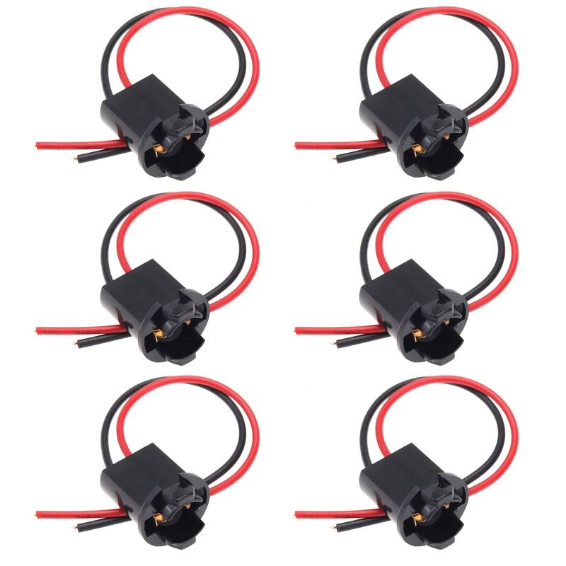 6 Stück Auto Glühbirnenfassung T10 W 5 W 147 501 Lampenfassung Stecker für Standlicht Kennzeichenbeleuchtung Innenbeleuchtung DC 12V von ECSiNG
