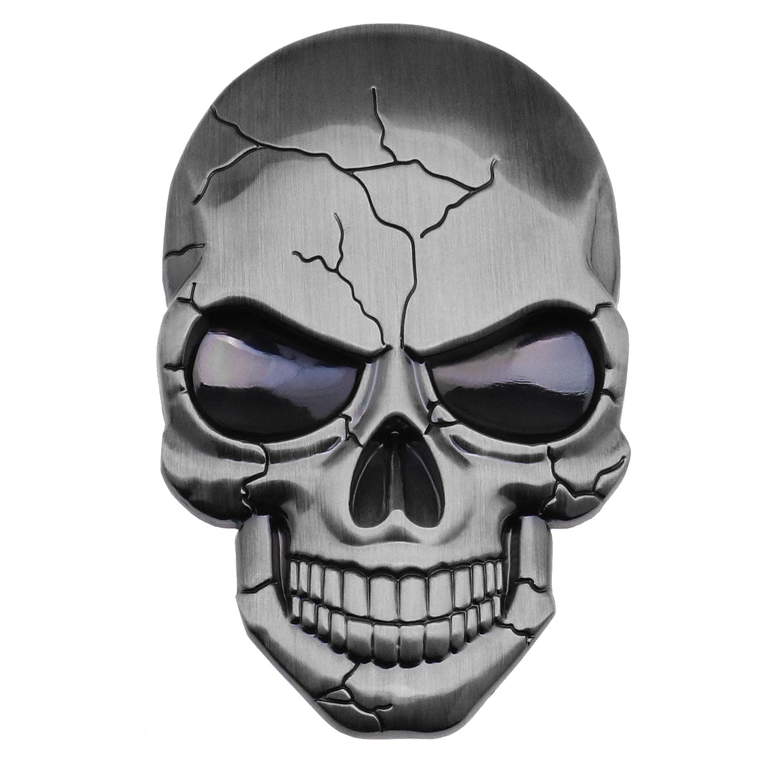 ECSiNG Schädel Punisher 3D Aufkleber Wasserdicht Dekoration Metall Logo Abziehbilder für Auto LKW Motorrad Kühlschrank Computer Tür Titan-Silber von ECSiNG