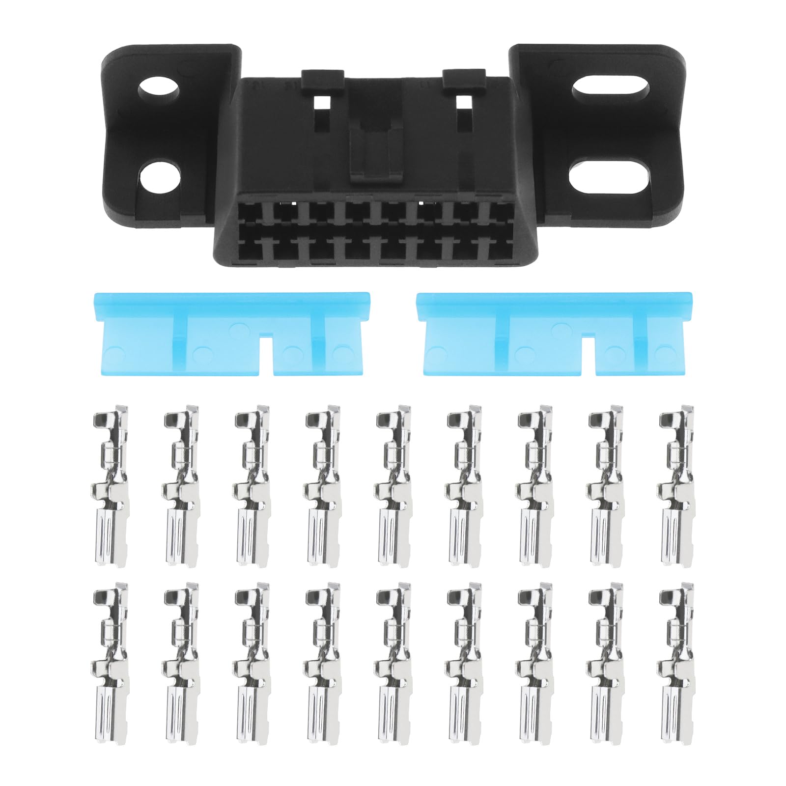 ECSiNG OBD2 16-polige Buchse Buchse Stecker OBDII Auto Adapter J1962 OBD 2 Stecker Shell Kit für Fahrzeug Feste Kabelbaum Buchse montierter Stecker Armaturenbrett Port von ECSiNG