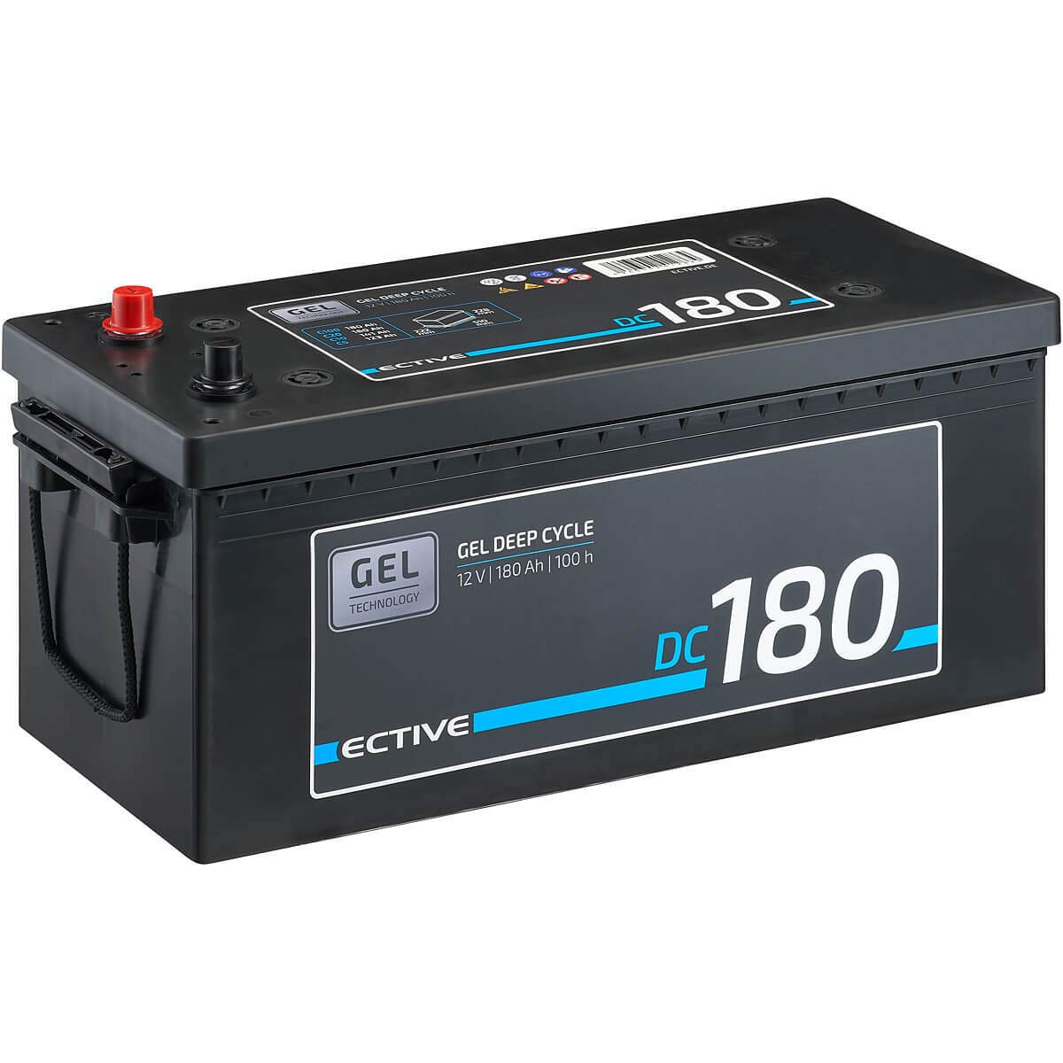 ECTIVE DC180 Gel Batterie- 12V, 180Ah, 100h, wartungsfrei, zyklenfest, auslaufsicher, vollverschlossen, gasungsfrei- Deep Cycle VRLA Versorgungsbatterie, Solarbatterie,Bootsbatterie,Wohnmobilebatterie von ECTIVE