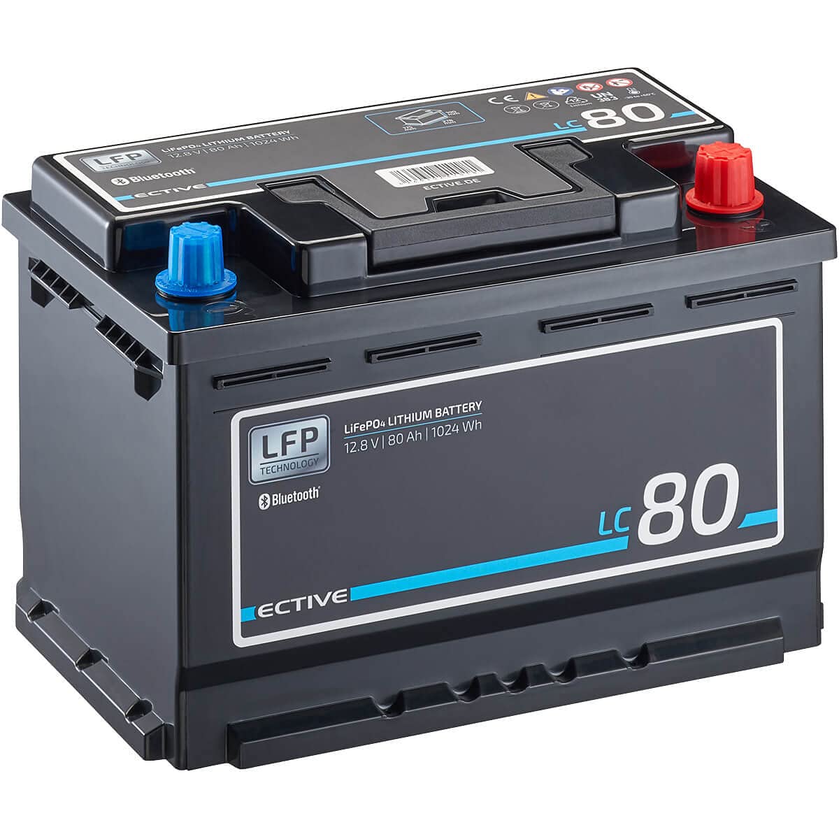 ECTIVE LiFePO4 Batterie LC80L BT - 12V, 80Ah, 1024Wh, Bluetooth - Lithium-Eisenphosphat Versorgungsbatterie, Bootsbatterie, Solarbatterie, Aufbaubaterie für Wohnwagen, Wohnmobil, Camper ECTIVE LiFePO4 Batterie LC80L BT - 12V, 80Ah, 1024Wh, Bluetooth - Lithium-Eisenphosphat Versorgungsbatterie, Bootsbatterie, Solarbatterie, Aufbaubaterie für Wohnwagen, Wohnmobil, Camper von ECTIVE