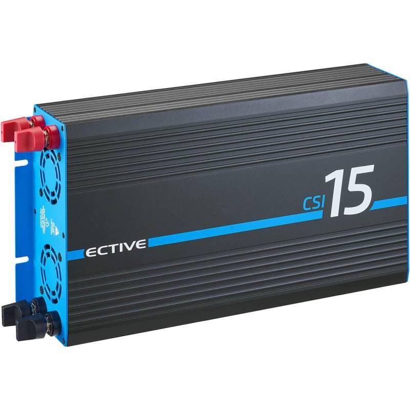 ECTIVE Reiner Sinsus Wechselrichter CSI 15-1500W, 12V auf 230V, USB, USV Funktion, Überhitzungsschutz, Netzvorrangschaltung - DC/AC Spannungswandler, Umwandler, Stromwandler für Haushaltsgeräten von ECTIVE