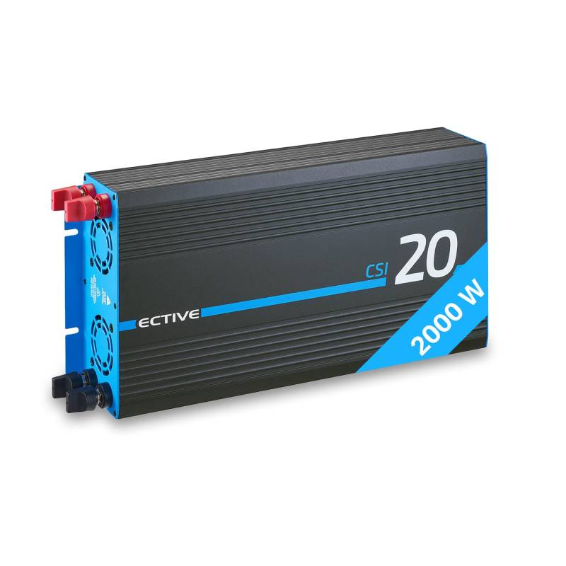 ECTIVE - Wechselrichter 12V auf 230V CSI 20-2000W Reine Sinuswelle - Offgrid-Spannungswandler DC/AC Strom mit USB, Überlast- & Überhitzungsschutz, NSV & USV Funktion und Batterieladefunktion bis 20A von ECTIVE