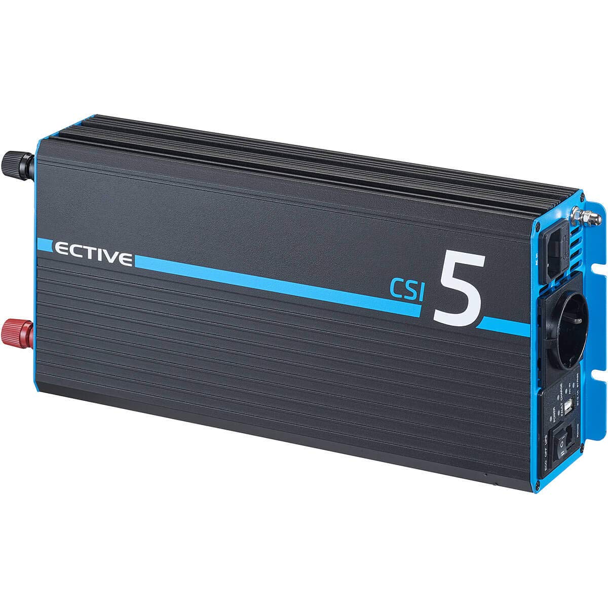 ECTIVE Reiner Sinsus Wechselrichter CSI 5-500W, 12V auf 230V, USB, USV Funktion, Überhitzungsschutz, Netzvorrangschaltung - DC/AC Spannungswandler, Umwandler, Stromwandler für Haushaltsgeräten von ECTIVE