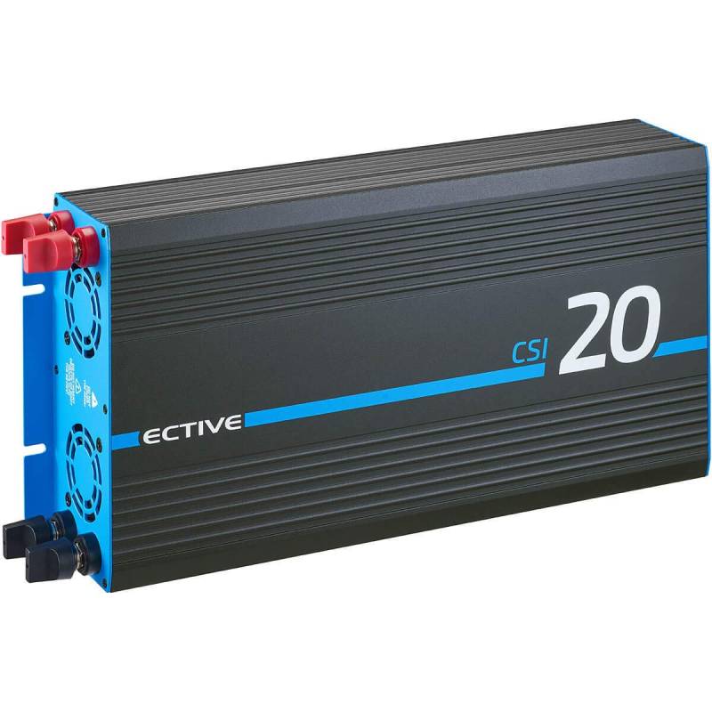ECTIVE Reiner Sinus Wechselrichter CSI 20-2000W, 24V auf 230V, USB, USV Funktion, Überhitzungsschutz, Netzvorrangschaltung - DC/AC Spannungswandler, Umwandler, Stromwandler für Haushaltsgeräten von ECTIVE