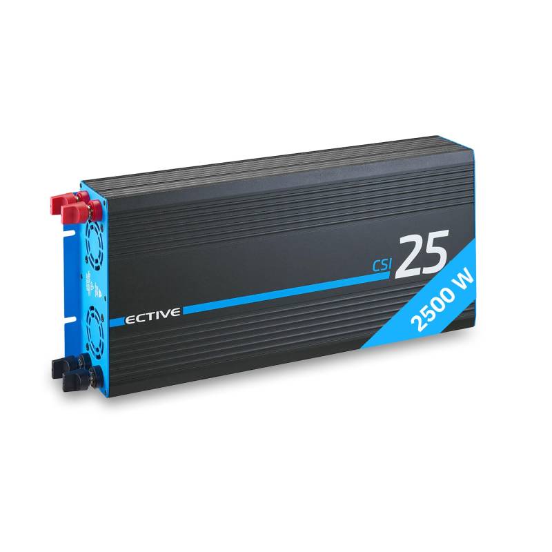 ECTIVE - Wechselrichter 12V auf 230V CSI 25-2500W Reine Sinuswelle - Offgrid-Spannungswandler DC/AC Strom mit USB, Überlast- & Überhitzungsschutz, NSV & USV Funktion und Batterieladefunktion bis 20A von ECTIVE
