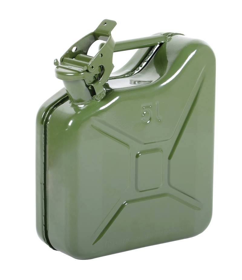 EDA - Metallkanister 5 Liter – zugelassen für den Transport von Kohlenwasserstoffen und gefährlichen Produkten - 24,7 x 10,6 x 27,5 cm – Khakigrün von EDA