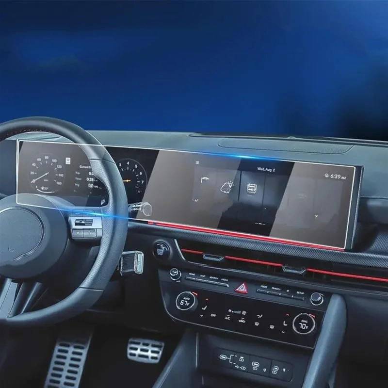 EDAUZVFR Car Displayschutzfolie Kompatibel Mit Hyundai Für Sonata 2024 12,3 Zoll Auto-Innenraum-Armaturenbrett-Schutzfolie Auto-Navigations-Bildschirm-Schutzfolienaufkleber von EDAUZVFR